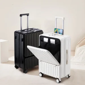 Luggage new large-capacity trolley case With Cup Holder USB Charging Port